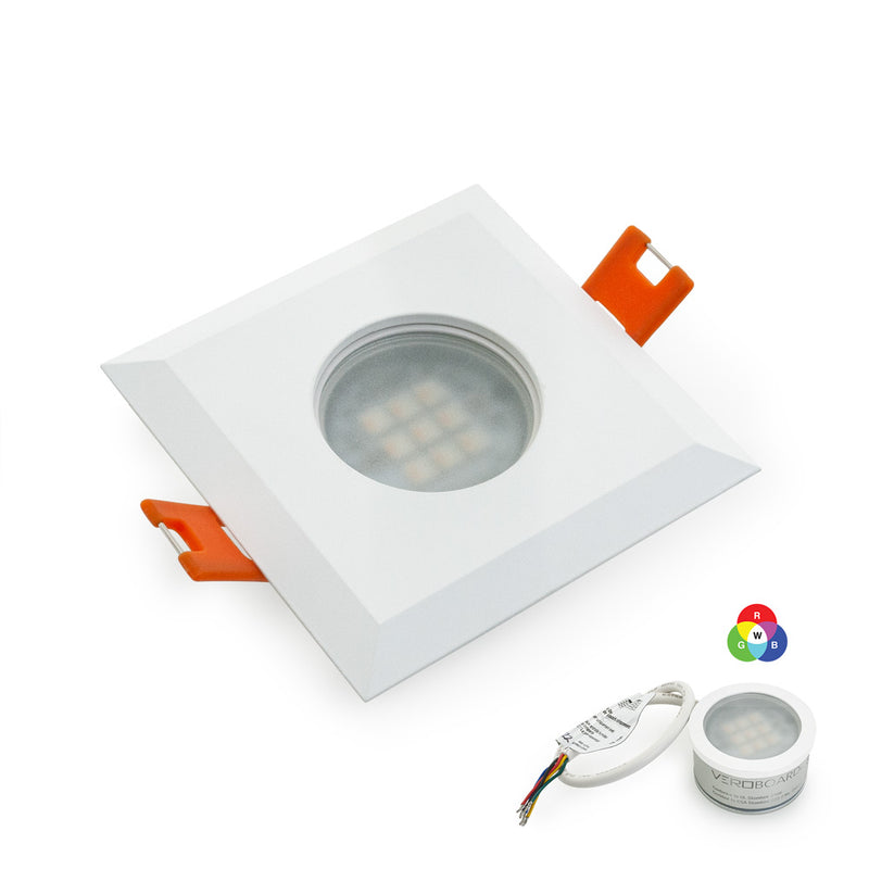 VBD-MTR-9W Recessed LED Light Fixture, 2.5 inch Square White
