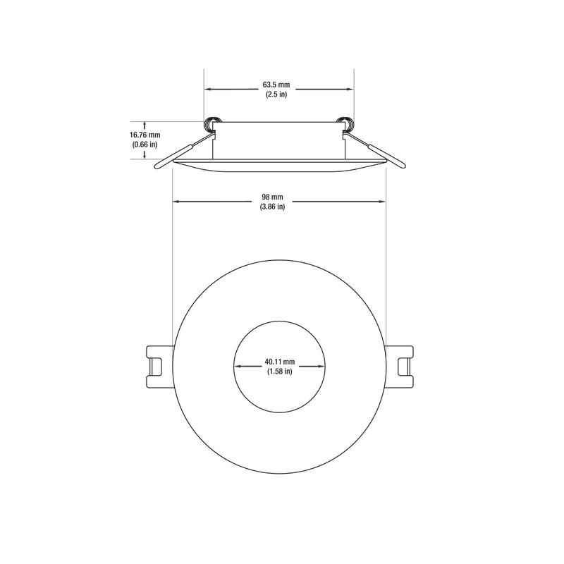 11W MR16 Light Fixture (White), 2.5 inch Round Recessed Flat Pinhole Trim - ledlightsandparts