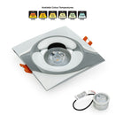 VBD-MTR-12C Recessed LED Light Fixture, 2.5 inch Square Chrome - ledlightsandparts