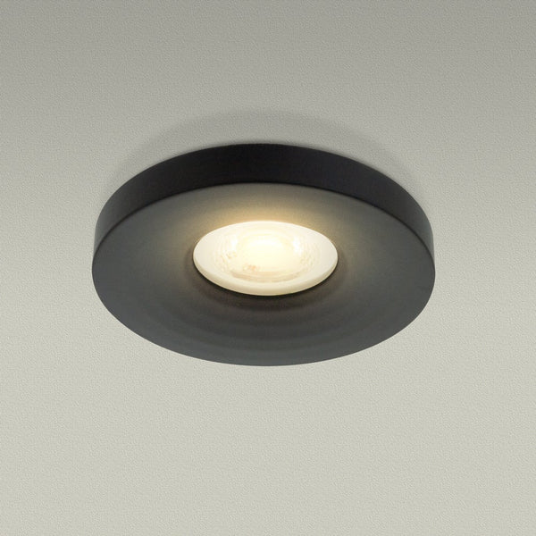 13B MR16 Light Fixture (Black), 2.5 inch Round Concave style Recessed lighting Pinhole Trim - ledlightsandparts