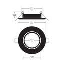 T-69 MR16 Light Fixture (Black), 2.5 inch Round Recessed Surface Adjustable Gimbal Trim - ledlightsandparts