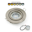 VBD-MTR-65T Recessed LED Light Fixture, 3 inch Round Nickel Chrome
