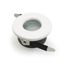 T-63 MR16 Light Fixture (White), 2.5 inch Round Pinhole Trim with Frosted Glass Diffuser - ledlightsandparts