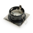 T-62 MR16 Light Fixture (Nickel Chrome), 3 inch Square Pinhole Trim with Frosted Glass Diffuser - ledlightsandparts