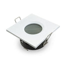 T-61 MR16 Light Fixture (White), 2.75 inch Square Pinhole Trim with Frosted Glass Diffuser - ledlightsandparts