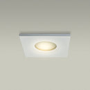 T-61 MR16 Light Fixture (White), 2.75 inch Square Pinhole Trim with Frosted Glass Diffuser - ledlightsandparts