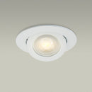 T-55 MR16 Light Fixture (White), 3.5 inch Round Recessed Adjustable Eyeball Trim - ledlightsandparts