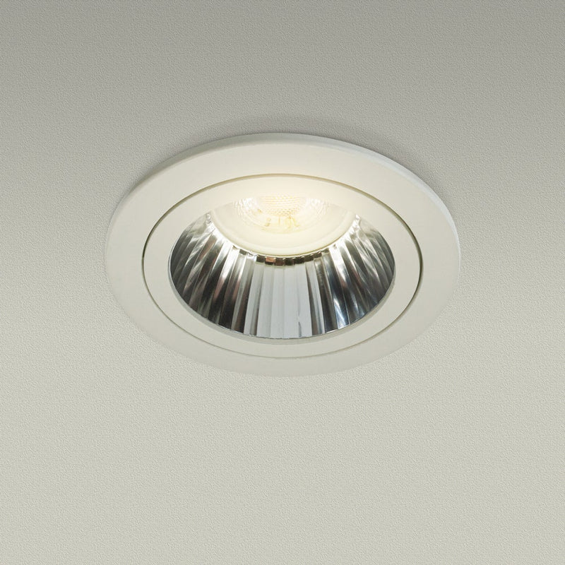 T-54 MR16 Light Fixture (White), 3.5 inch Round Recessed Downlight Open Reflector Trim - ledlightsandparts