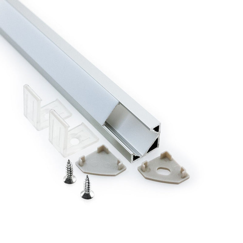 Type 34A Corner Mount Aluminum LED Strip Light Fixture Profile-3 Meters (118 inches) - ledlightsandparts