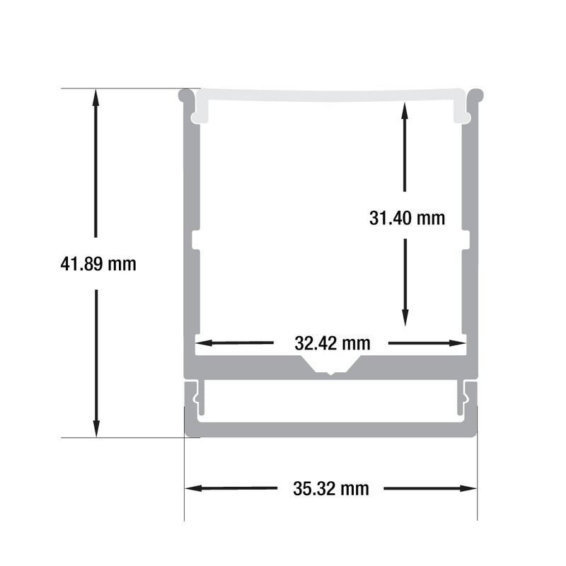 Type 3 Linear Architectural Light Fixture Profile-2 Meters (78 inches) - ledlightsandparts