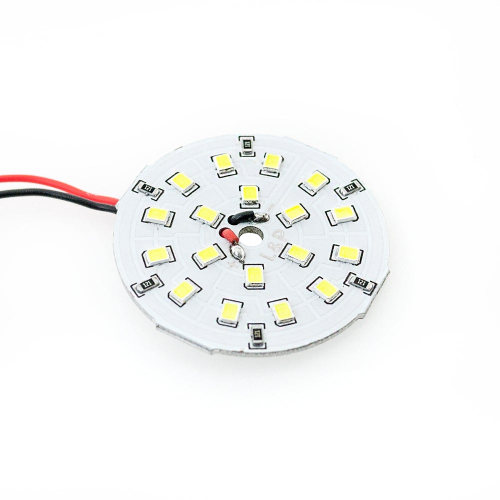 12V Flat Round PCB 18 SMD 3528 LED 2W 5000-6000K(Cool White)