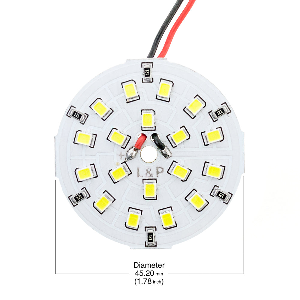 12V Flat Round PCB 18 SMD 3528 LED 2W 5000-6000K(Cool White)