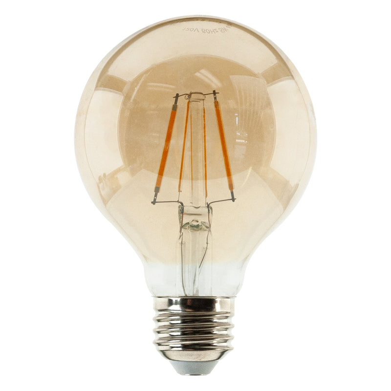 Li-Tech G25 LED Filament Bulb, 120V 5W 2200K(Amber White) - ledlightsandparts