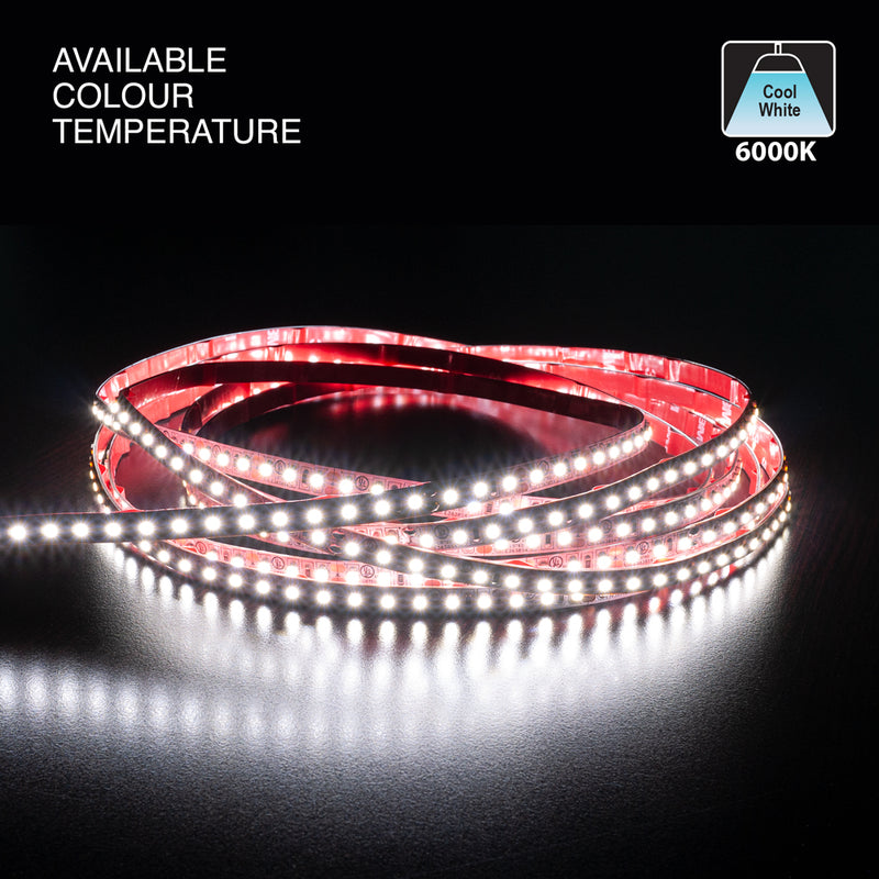 5M(16.4ft) Indoor LED Strip FS-3528-6000-120-12-NS, 12V 3(w/ft) 6K(Cool White) - ledlightsandparts