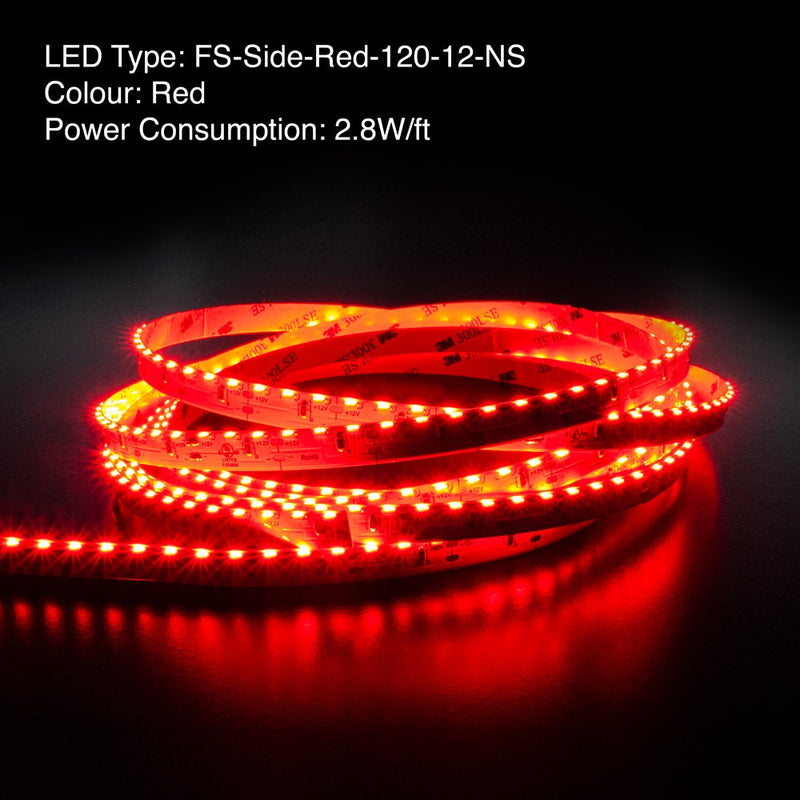 5M(16.4ft) Side Emitting LED Strip 315, 12V 3(w/ft) 120(LEDs/m) CCT(Yellow, Red, Blue) - ledlightsandparts