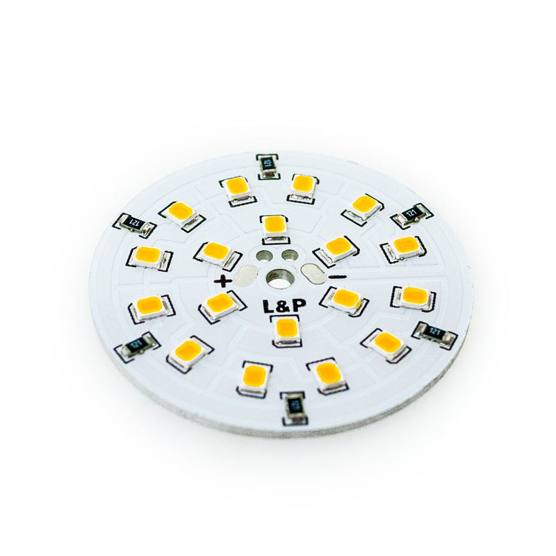 12V 18 SMD 3528 LED Flat Round PCB 2W Dimmable Warm White - ledlightsandparts