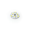 12V Flat Round PCB 6 SMD 3528 LED Cool White (6000K) - ledlightsandparts