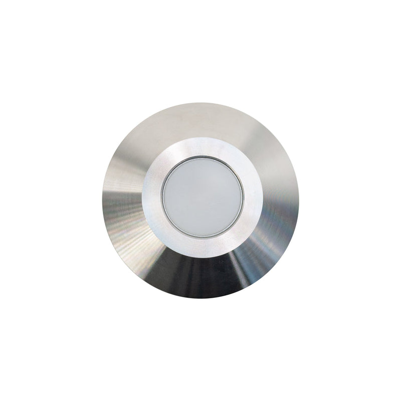 Round LED Step Light Flat Bevel Trim Stainless Steel TYPE5 (3000K/RGB), lightsandparts