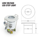 P105-SN-3000 Round LED Step Light, 12V 0.6W 3000K(Warm White) - ledlightsandparts