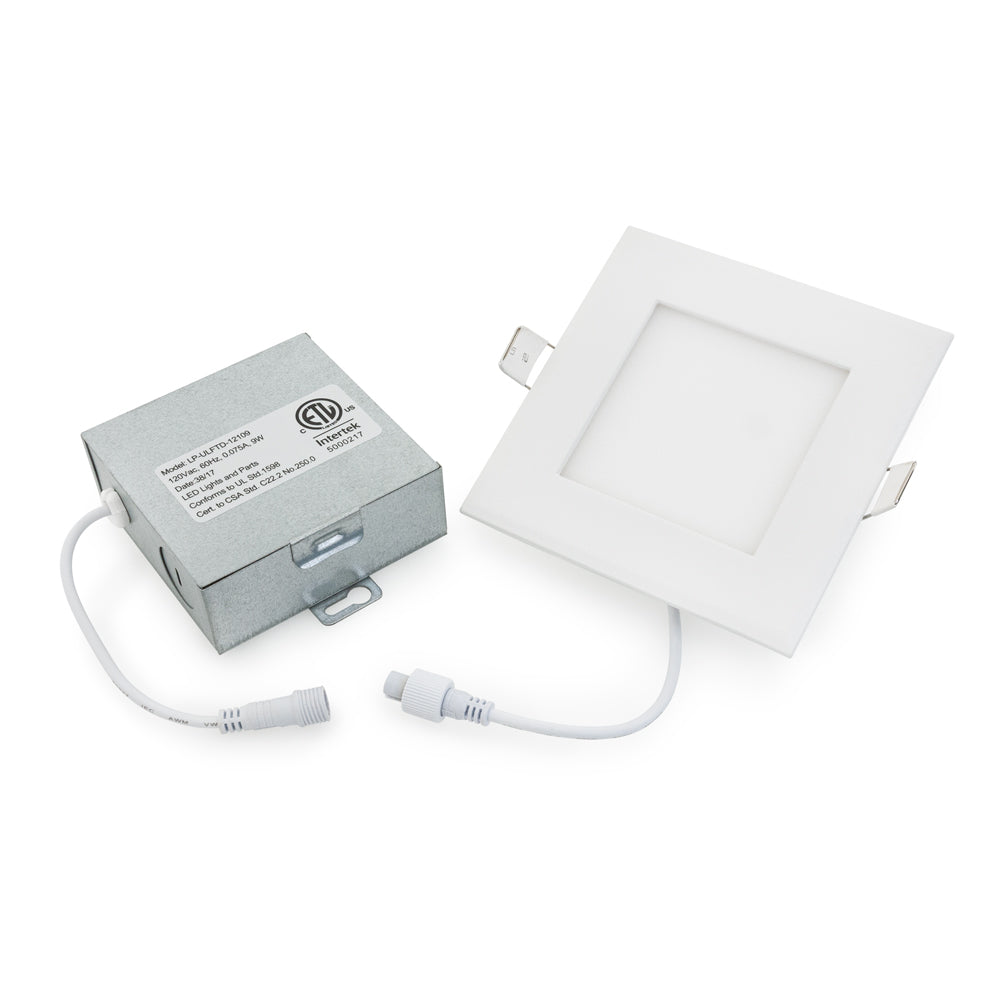 Square 4 Led Light Panel 4 inch Square LED Panel Light Dimmable LP-ULFTD-12109, 120V 9W 5000K(D