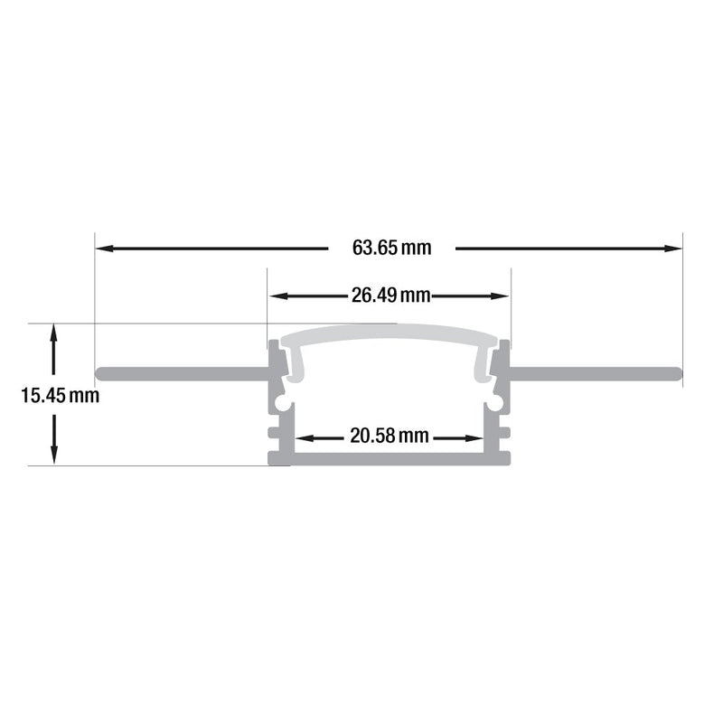 Type 95 Recessed Aluminum Channel for Drywall(Plaster-In) 3 Meters (118 inches) - ledlightsandparts