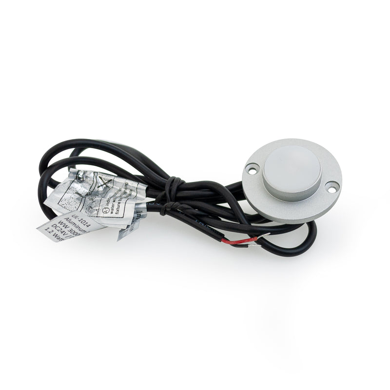 Round LED Step Light Eyelid Trim Silver Grey TYPE3 (3000K/RGB), lightsandparts