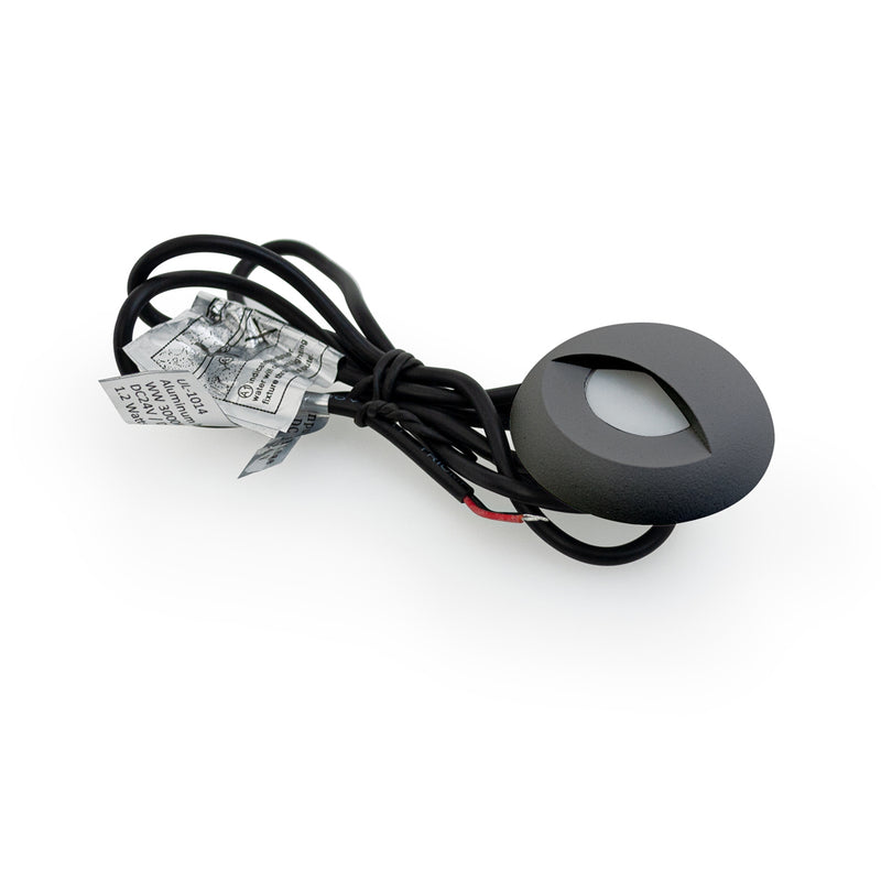 Round LED Step Light Eyelid Trim Black TYPE1 (3000K/RGB), lightsandparts