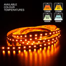 5M(16.4ft) Indoor LED Strip 5050, 12V 4.5(w/ft) 360-396(Lm/ft) 60(LEDs/m) CCT(1.5K, 2.7K, 4K, 5K) - ledlightsandparts
