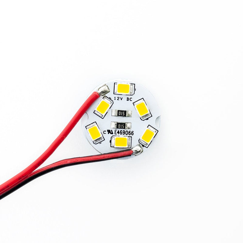 12V 6 SMD 3528 LED Flat Round PCB Dimmable Day light (5000K) - ledlightsandparts