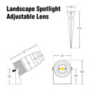 UL-12W-COB-1200-B Landscape Spotlight, 12-24V 12W 3000K(Warm White) - ledlightsandparts