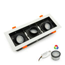 VBD-MTR-78T Recessed LED Light Fixture, 9 inch Triple Head Rectangular White - ledlightsandparts