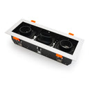 VBD-MTR-78T Recessed LED Light Fixture, 9 inch Triple Head Rectangular White - ledlightsandparts