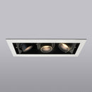 VBD-MTR-78T Recessed LED Light Fixture, 9 inch Triple Head Rectangular White - ledlightsandparts