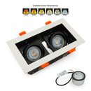 VBD-MTR-73T Recessed LED Light Fixture, 6 inch Double Head Rectangular White- ledlightsandparts