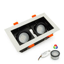 VBD-MTR-73T Recessed LED Light Fixture, 6 inch Double Head Rectangular White- ledlightsandparts