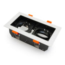 VBD-MTR-73T Recessed LED Light Fixture, 6 inch Double Head Rectangular White- ledlightsandparts