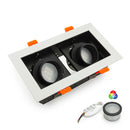 VBD-MTR-74T Recessed LED Light Fixture, 6 inch Double Head Rectangular White - ledlightsandparts