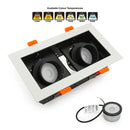 VBD-MTR-74T Recessed LED Light Fixture, 6 inch Double Head Rectangular White - ledlightsandparts