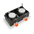 VBD-MTR-74T Recessed LED Light Fixture, 6 inch Double Head Rectangular White - ledlightsandparts