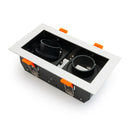 VBD-MTR-74T Recessed LED Light Fixture, 6 inch Double Head Rectangular White - ledlightsandparts