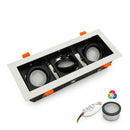 VBD-MTR-77T Recessed LED Light Fixture, 9 inch Triple Head Rectangular White- ledlightsandparts