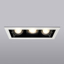 VBD-MTR-77T Recessed LED Light Fixture, 9 inch Triple Head Rectangular White- ledlightsandparts