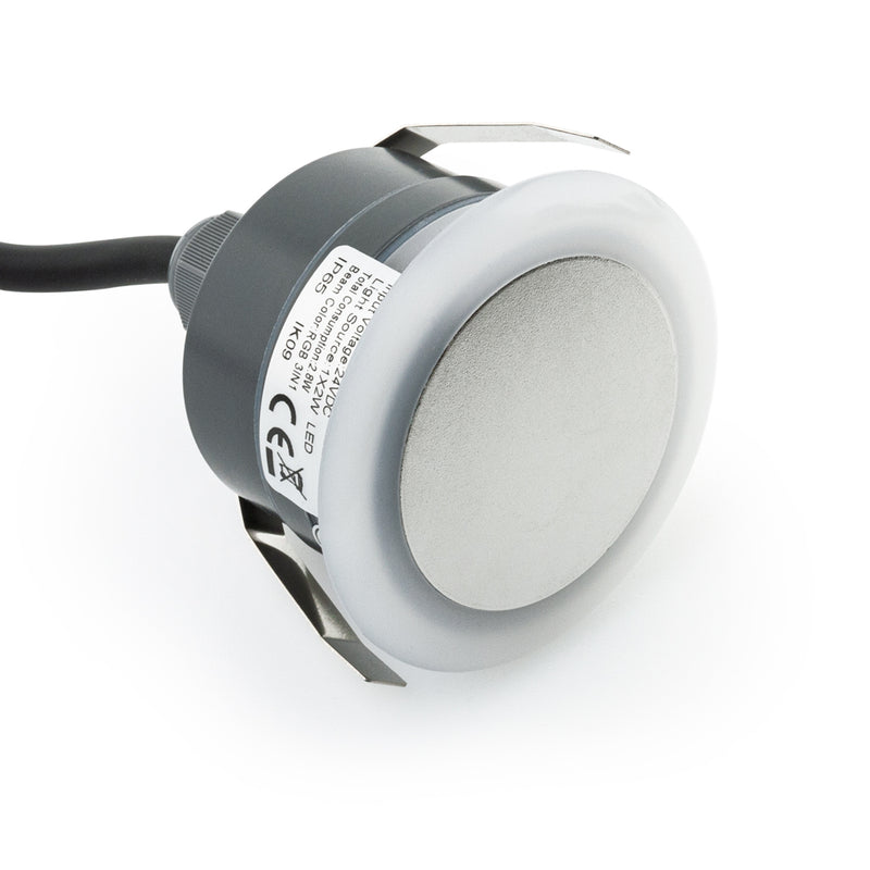 D1BO0118 2.5 inch Round Recessed RGB Inground and Wall light, 24V 2.8W - ledlightsandparts