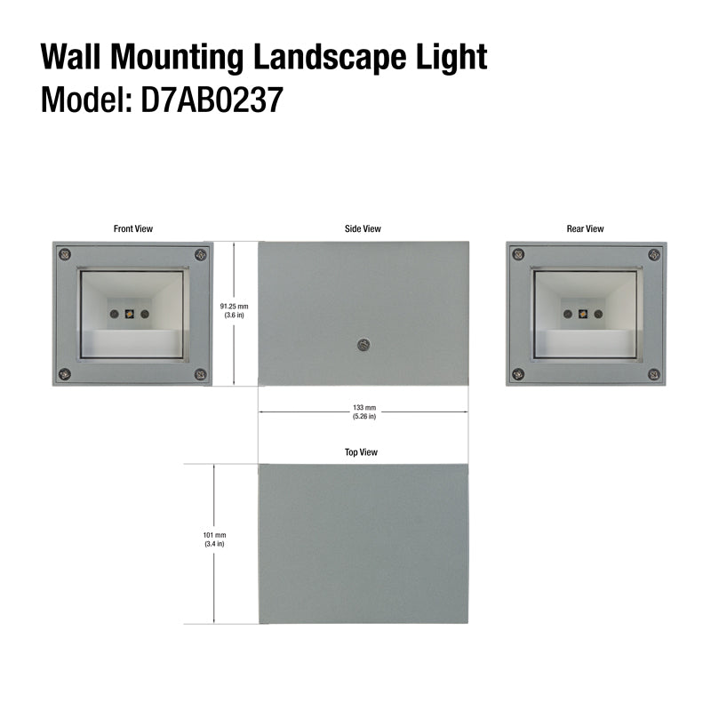 D7AB0237 Wall Mounting Landscape Light, 24V 6W 3000K(Warm White) - ledlightsandparts