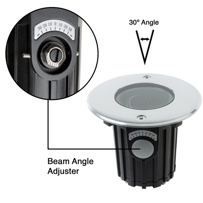XB2DFR0257 4.5 inch Round Adjustable Beam Direction Up light, 24V 3.6W - ledlightsandparts