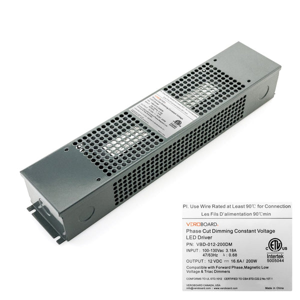 VBD-012-200DM Dimmable Constant Voltage LED Driver, 12V 16.66A 200W - ledlightsandparts