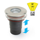 UL-8W-COB-0800-J 3-inch Dia Round Adjustable Beam Direction Zoomable In-Ground Uplight 12/24V 8W 15° to 50° (Adjustable beam direction) - ledlightsandparts