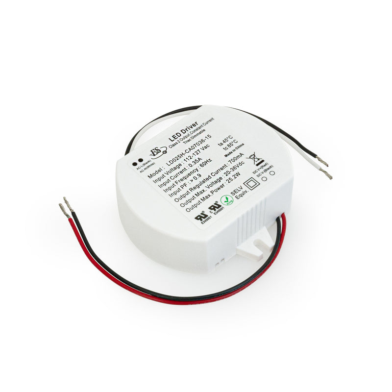 CCPSD series Constant Current LED Driver - DiodeDrive® - TRIAC Dimmable -  25W - 700mA - 25-35 VDC - CCPSD-25W-700T