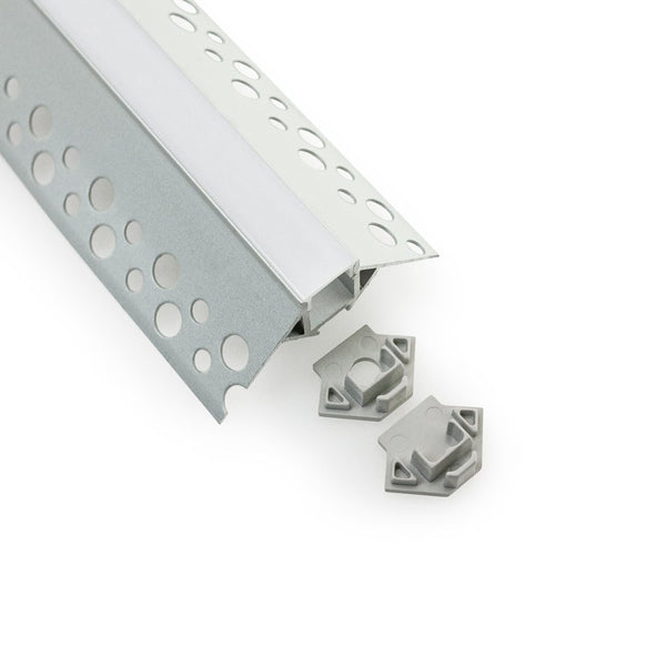 Type 93 Recessed Aluminum Channel for Outside Corners Drywall(Plaster-In) 3 Meters (118 inches) - ledlightsandparts