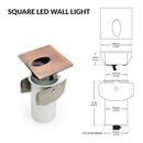 VBD-SQ25-1W-3K-DB Square LED Step Light, 12V 1W 3000K(Warm White) - ledlightsandparts